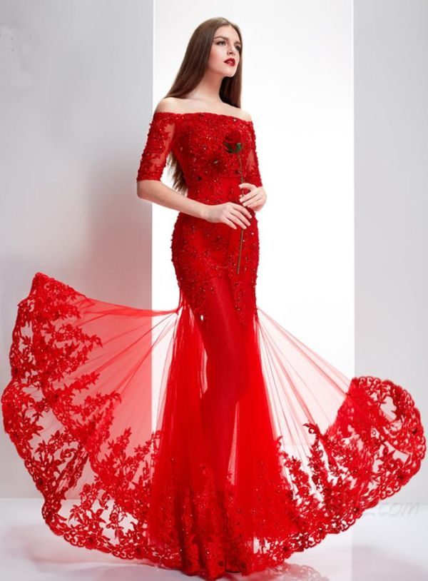 Красное Кружевное Платье Купить